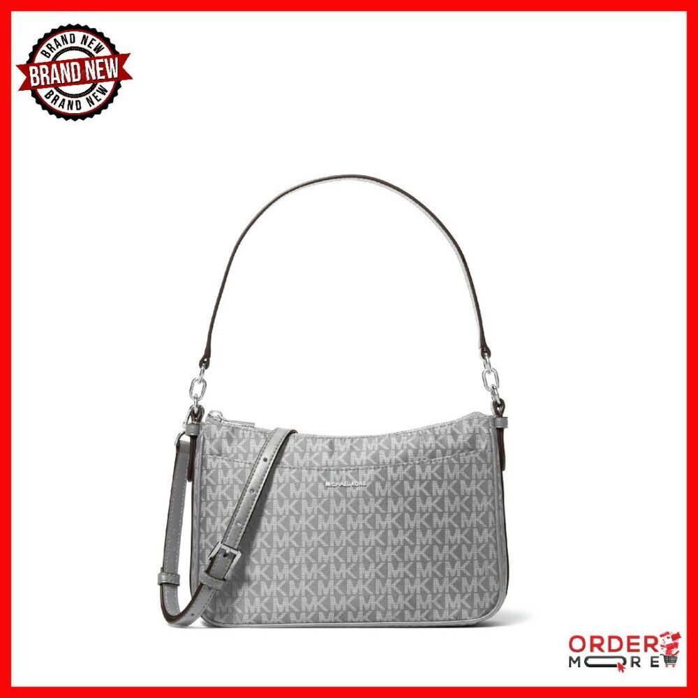 Medium Top Zip Crossbody Bag - Logo Print Twill - Daily Essentials